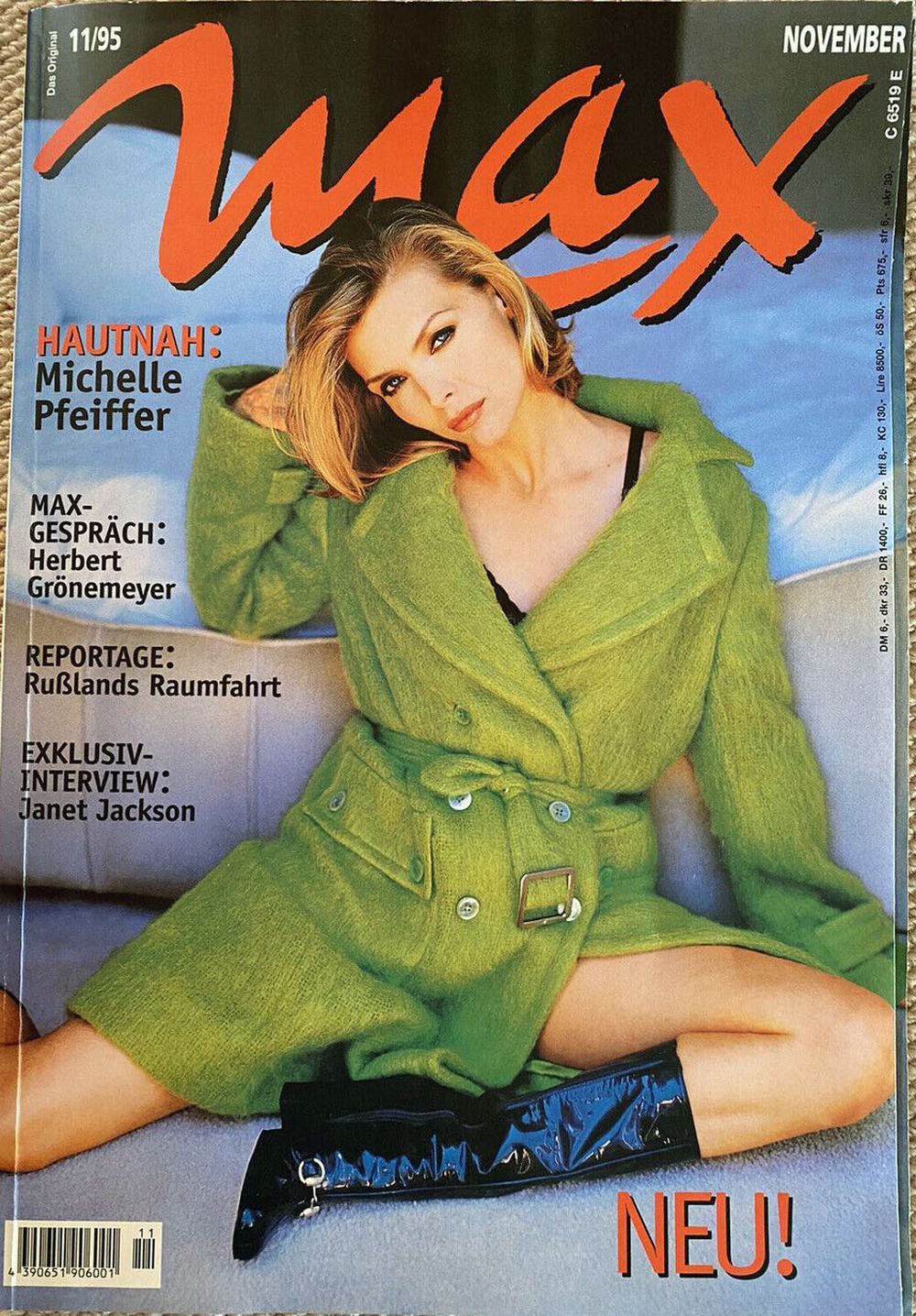 Max Magazin Deutschland 1995-11 Michelle Pfeiffer Janet Jackson Herbert Grönemeyer