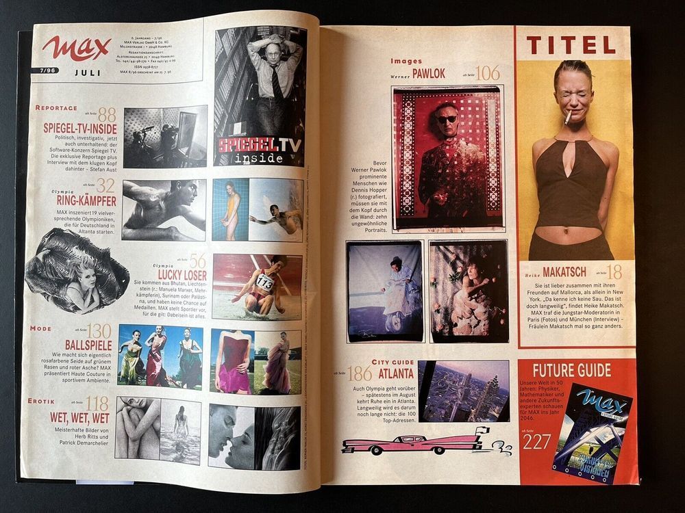 Max Magazine Allemagne 1996-07 Heike Makatsch Herb Ritts Dennis Hopper