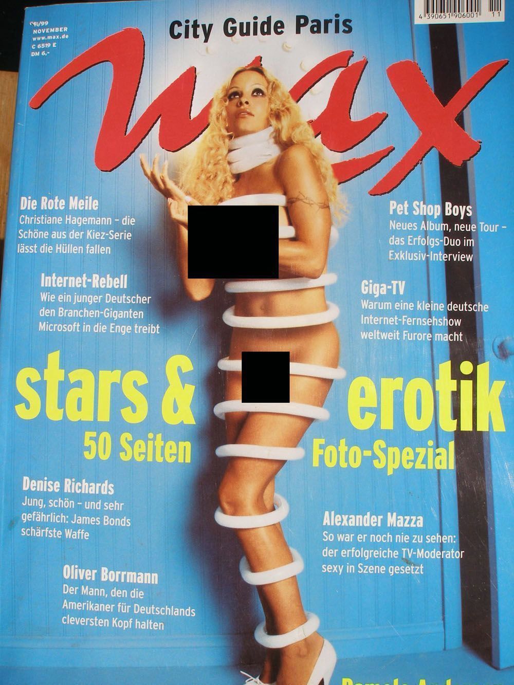 Max Magasin Tyskland 1999-11 Denise Richards Pet Shop Boys Originaludgave