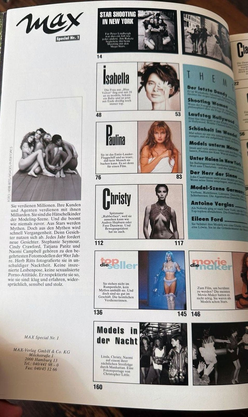 Max Magazine Spezial Germany 1992 #1 Campbell Evangelista Patitz Turlington Crawford Original Print Issue