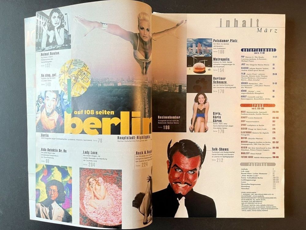 Max Lehti Saksa 1997-03 Nadja Auermann Helmut Newton Alkuperäinen painos
