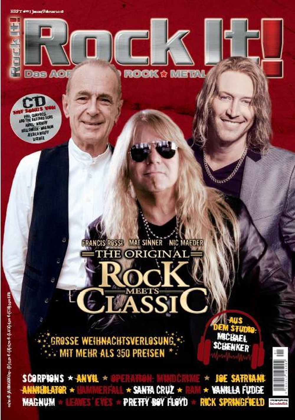 Rock It Magazine Allemagne 2017 #103 Mat Sinner Francis Rossi Édition originale