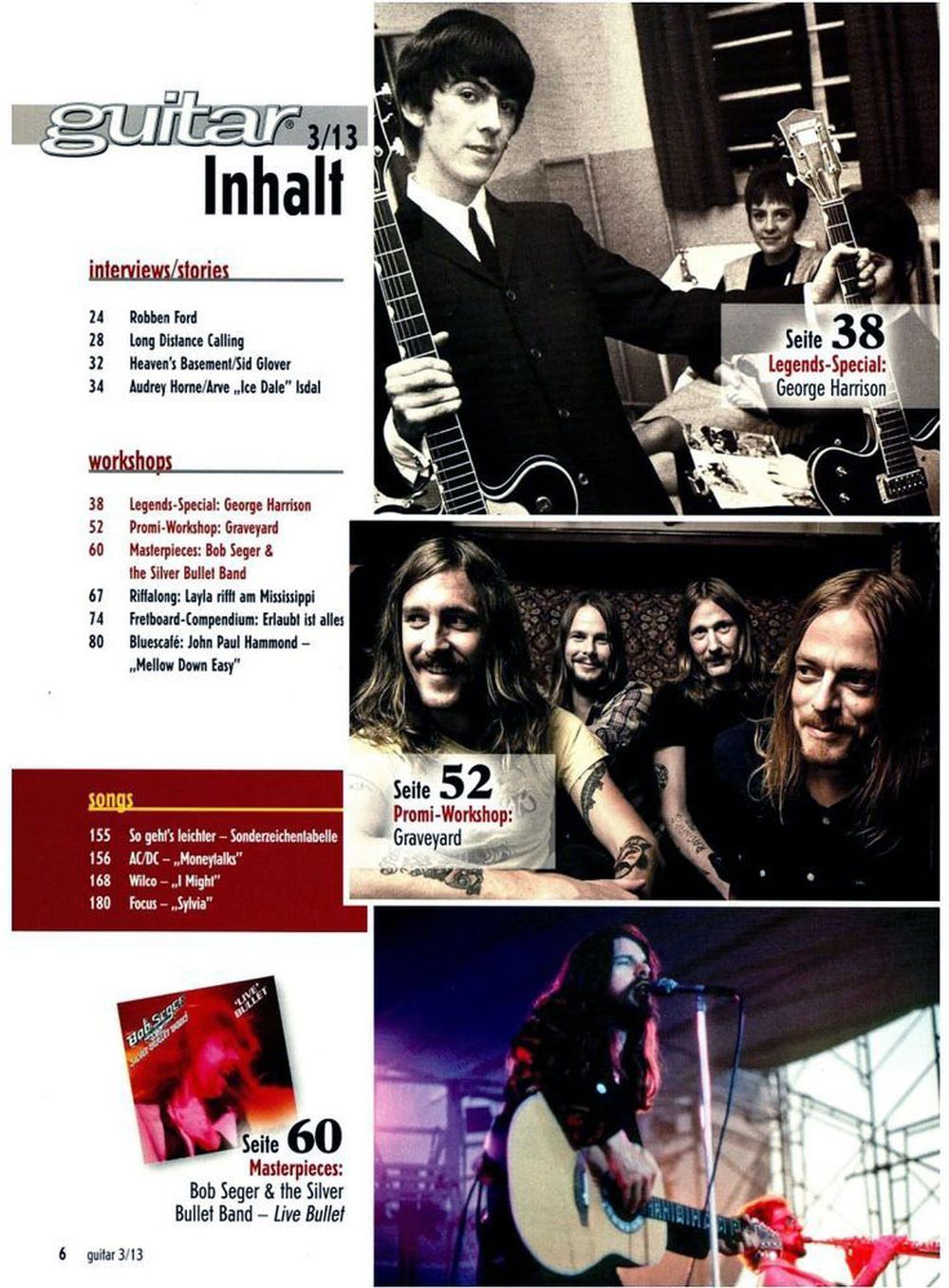 Guitar Magazine Germany 2013-03 George Harrison Original Print Issue
