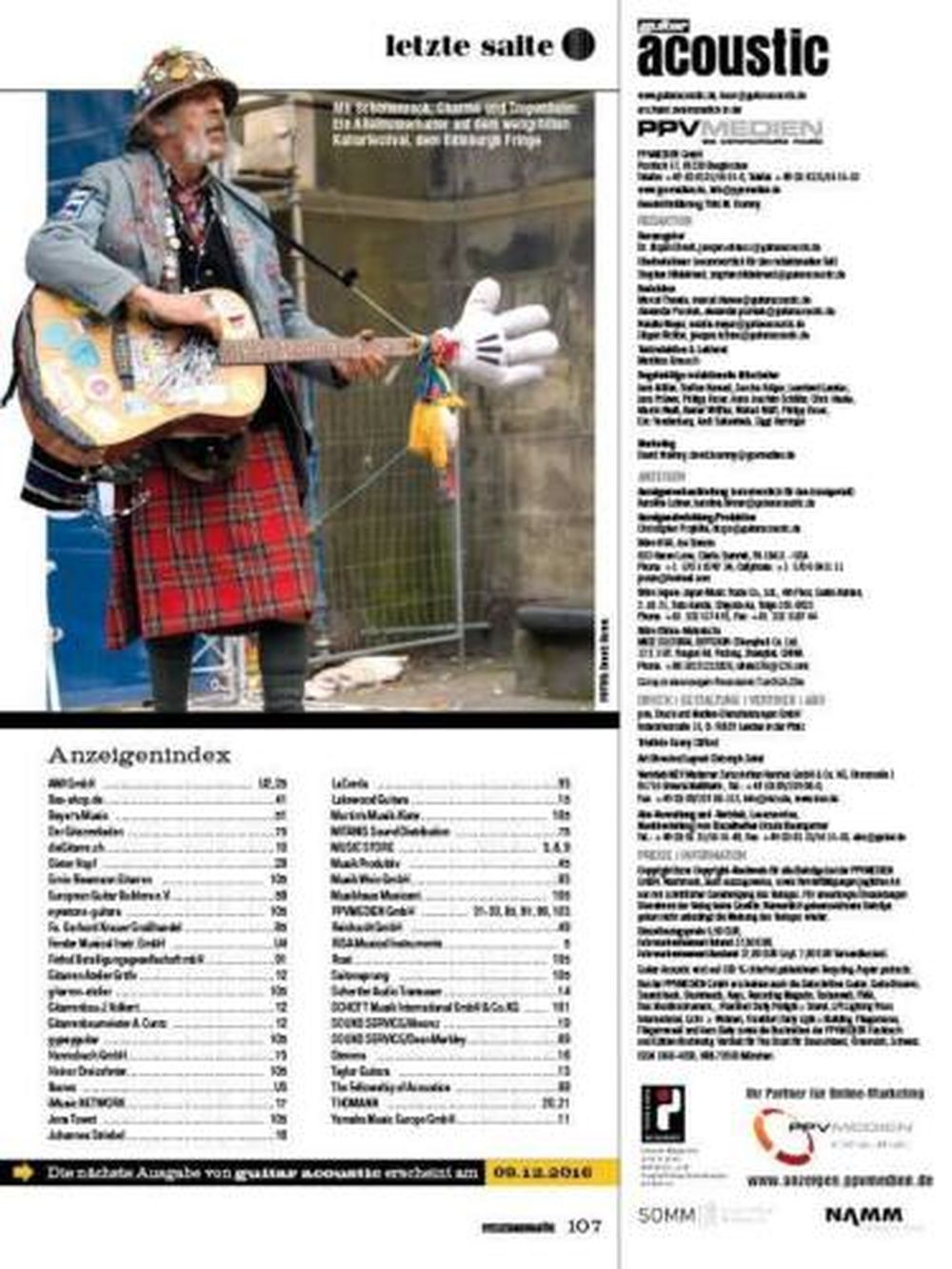 Guitar Acoustic Magasin Tyskland 2016-06 Status Quo Originaludgave