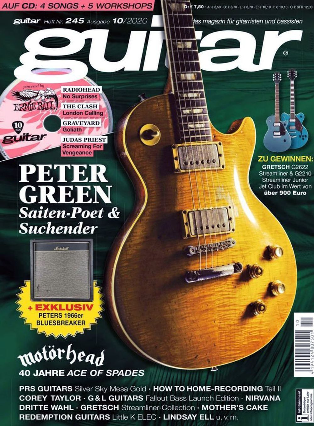 Guitar Tijdschrift Duitsland 2020-10 – Peter Green Motörhead Corey Taylor – Originele uitgave