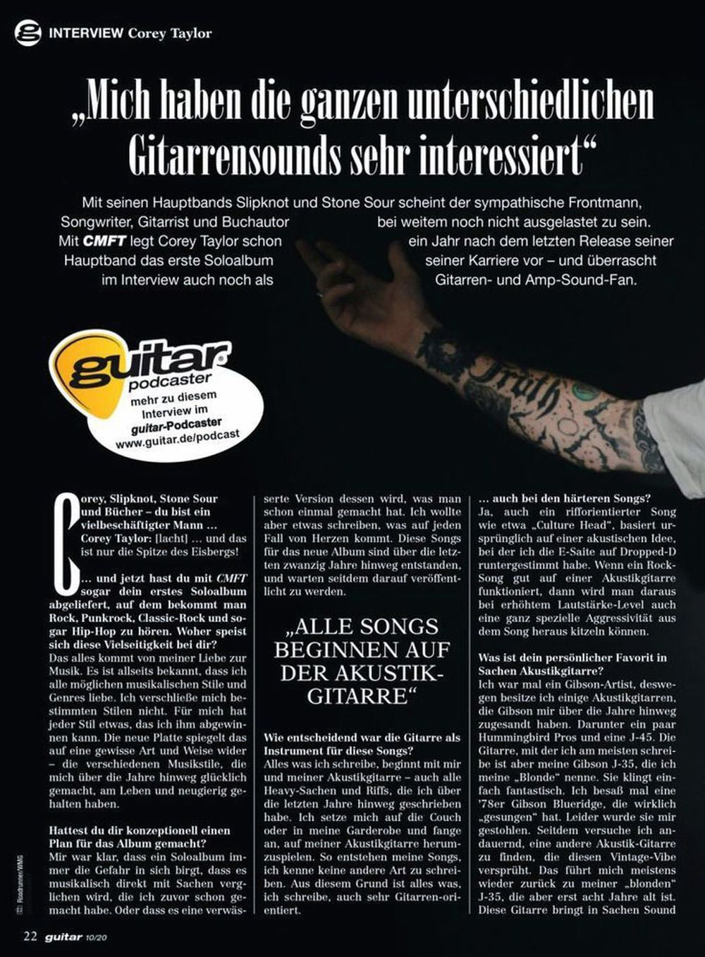 Guitar Tijdschrift Duitsland 2020-10 – Peter Green Motörhead Corey Taylor – Originele uitgave