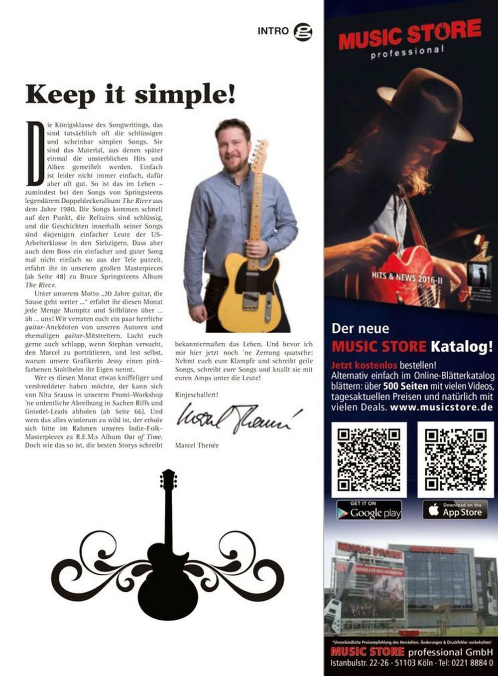 Guitar Revista Alemania 2016-07 – Bruce Springsteen REM Rita Strauss Simon Neil – Edición original