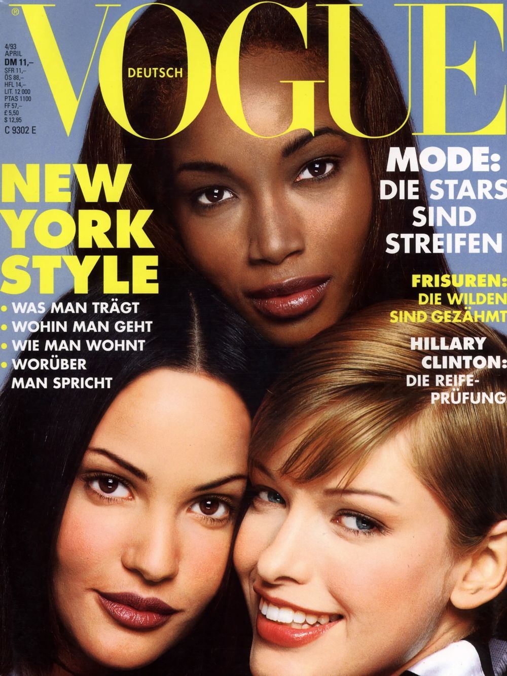 Vogue Magazin Deutschland 1993-04 Beverly Peele Claudia Mason Jenny Brunt Walter Chin