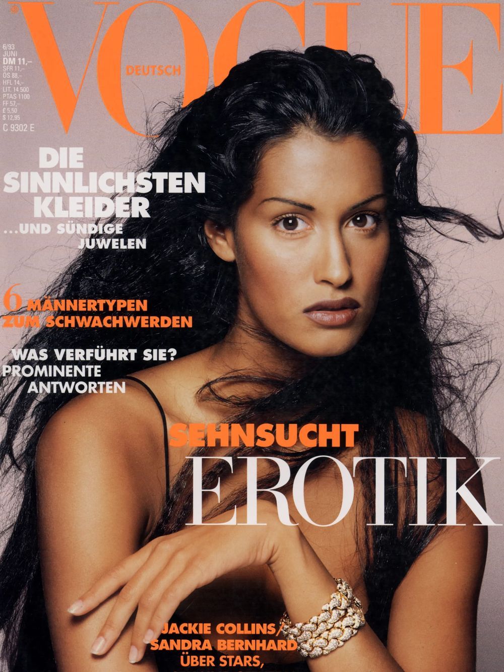 Vogue Magasin Tyskland 1993-06 Yasmeen Ghauri Walter Chin Originaludgave