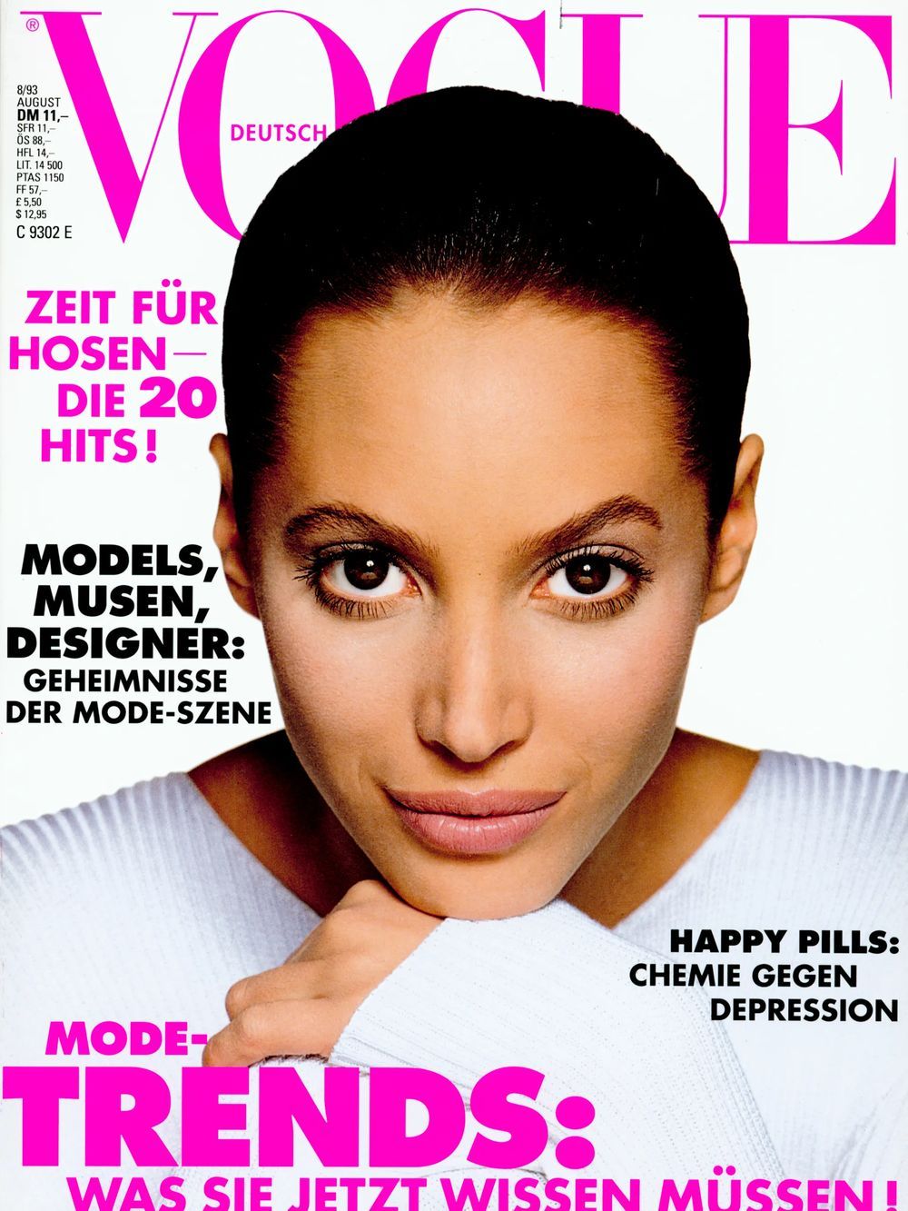 Vogue Tijdschrift Duitsland 1993-08 Christy Turlington David Bailey Originele uitgave