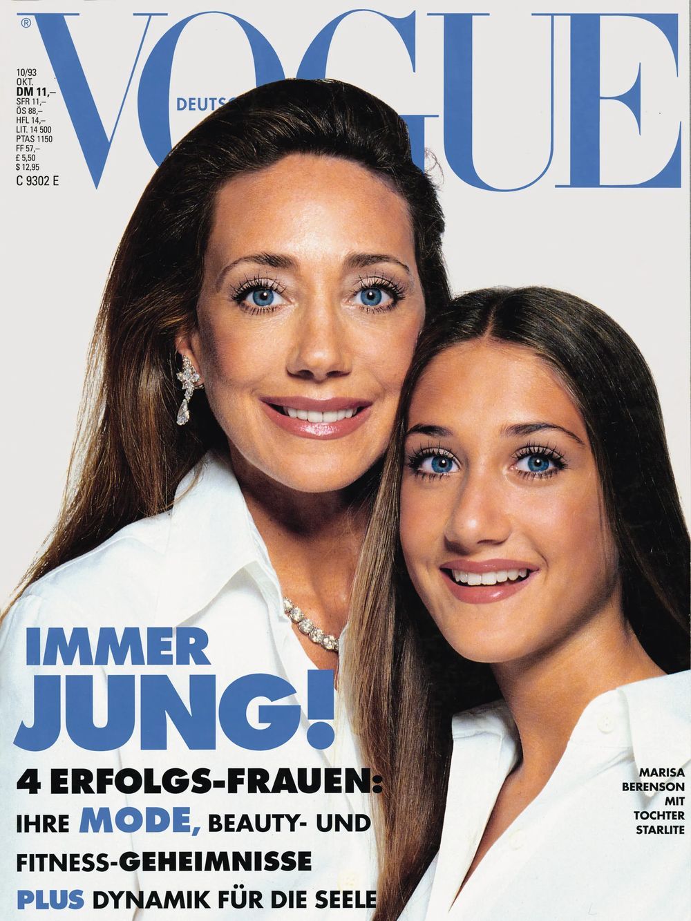 Vogue Lehti Saksa 1993-10 Marisa Berenson Alkuperäinen painos