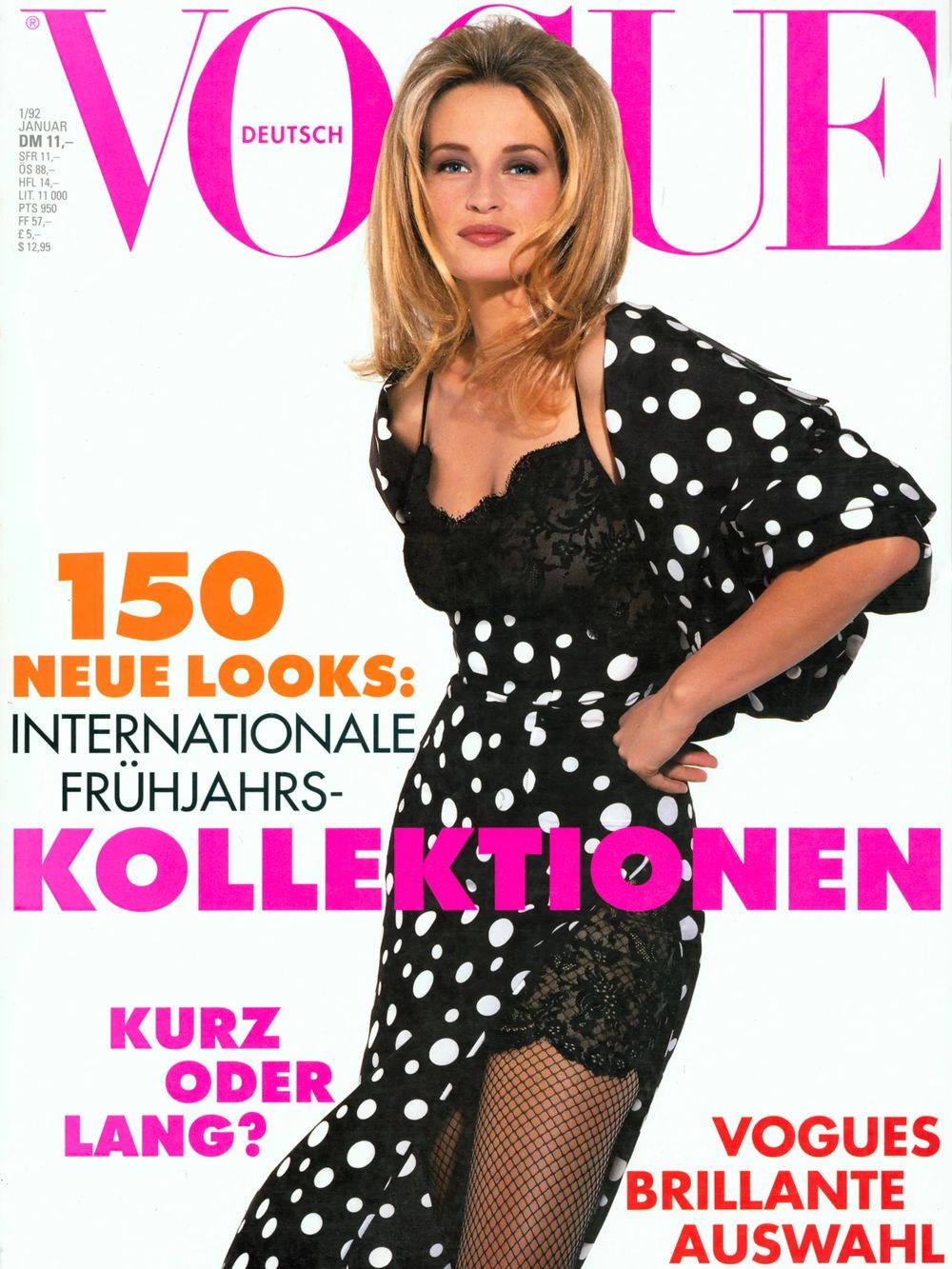 Vogue Magazin Deutschland 1992-01 Estelle Lefebure Paul Lange