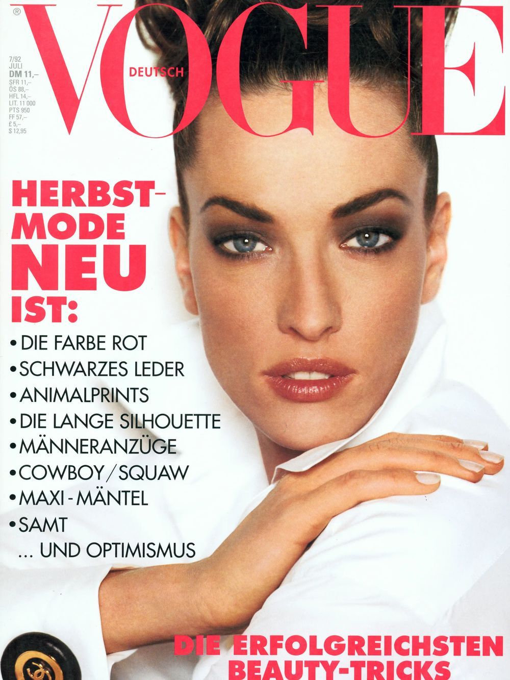 Vogue Magazin Deutschland 1992-07 Tatjana Patitz Mario Testino