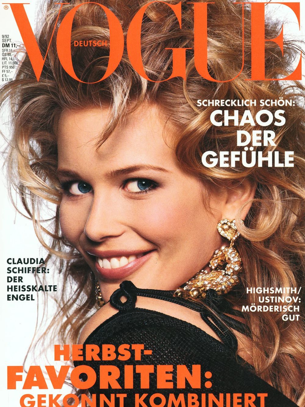 Vogue Magazin Deutschland 1992-09 Claudia Schiffer Walter Chin