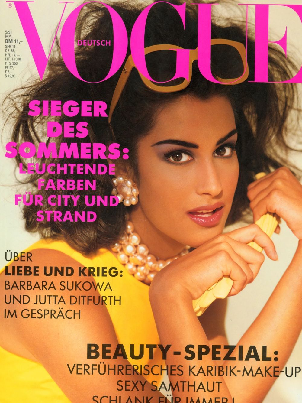 Vogue Magazine Germany 1991-05 – Yasmeen Ghauri Walter Chin – Original Print Issue