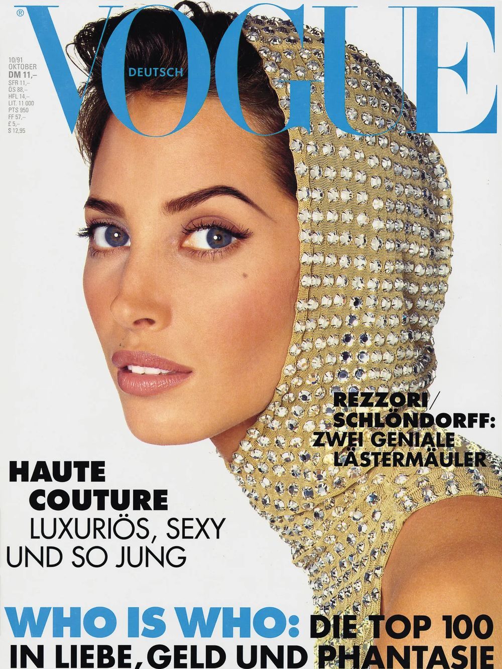 Vogue Magazin Deutschland 1991-10 Christy Turlington Francesco Scavullo