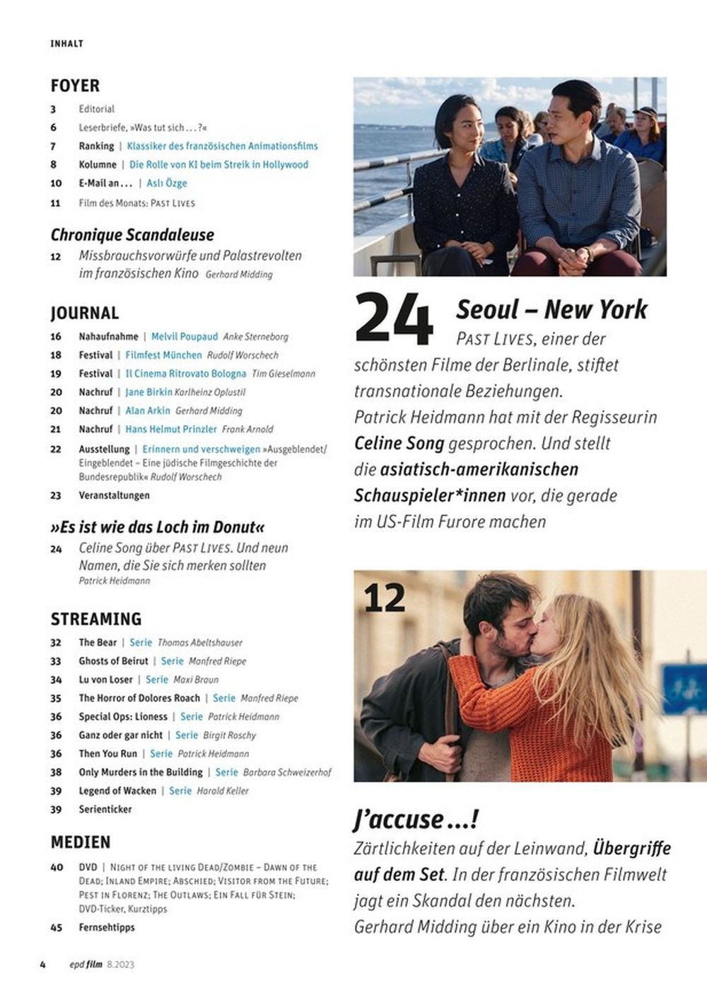 EPD Film Magazine Germany 2023-08 Penelope Cruz Greta Lee Oppenheimer Barbie