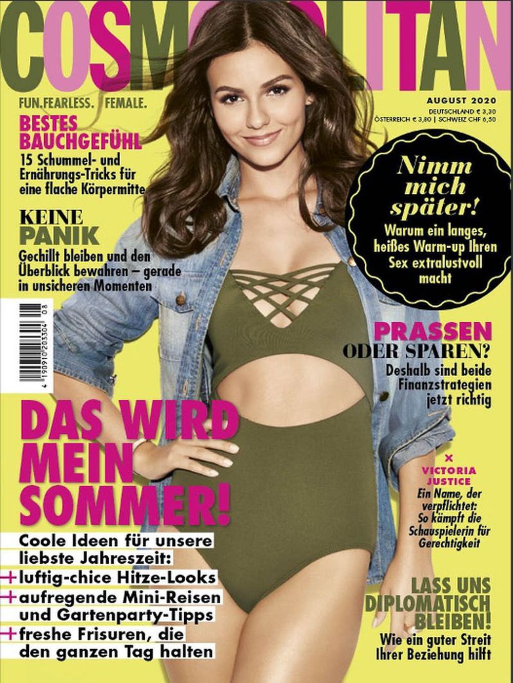 Cosmopolitan Magazine Germany 2020-08 Victoria Justice Original Print Issue