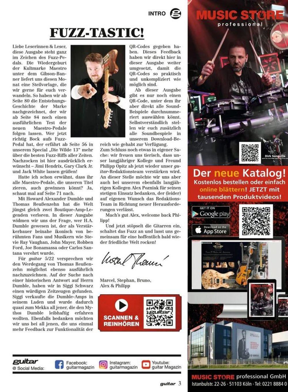 Guitar Tijdschrift Duitsland 2022-04 Ghost Kirk Windstein Tobias Forge Originele uitgave
