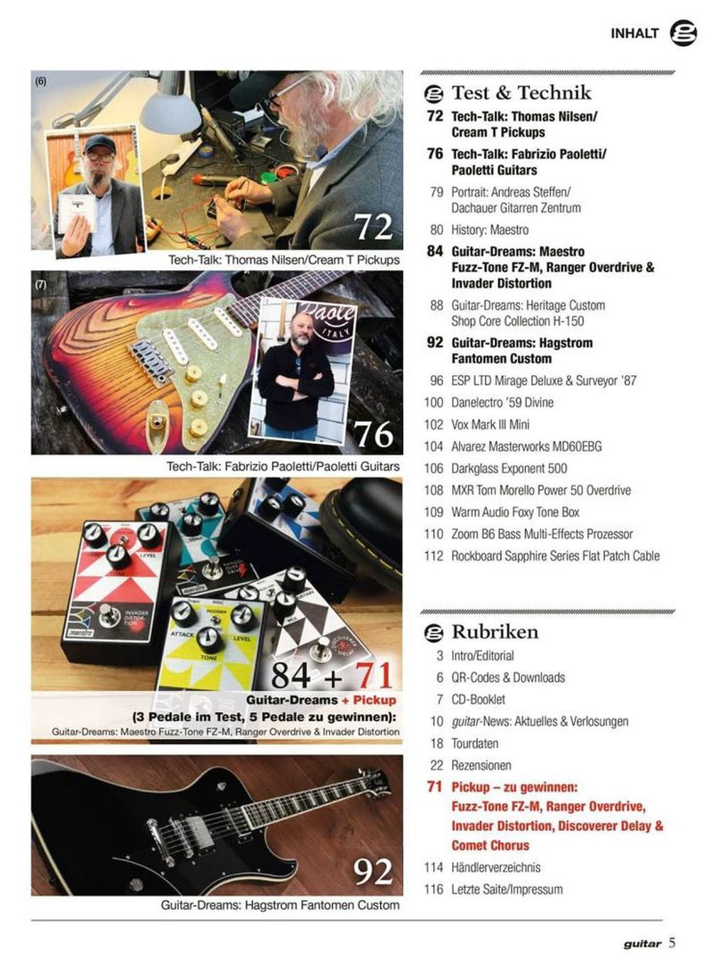 Guitar Tijdschrift Duitsland 2022-04 Ghost Kirk Windstein Tobias Forge Originele uitgave