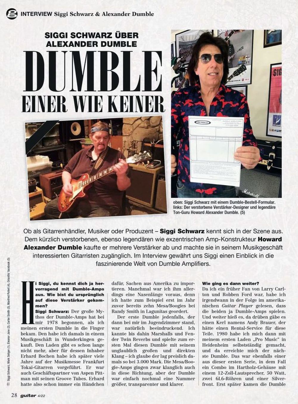Guitar Tijdschrift Duitsland 2022-04 Ghost Kirk Windstein Tobias Forge Originele uitgave