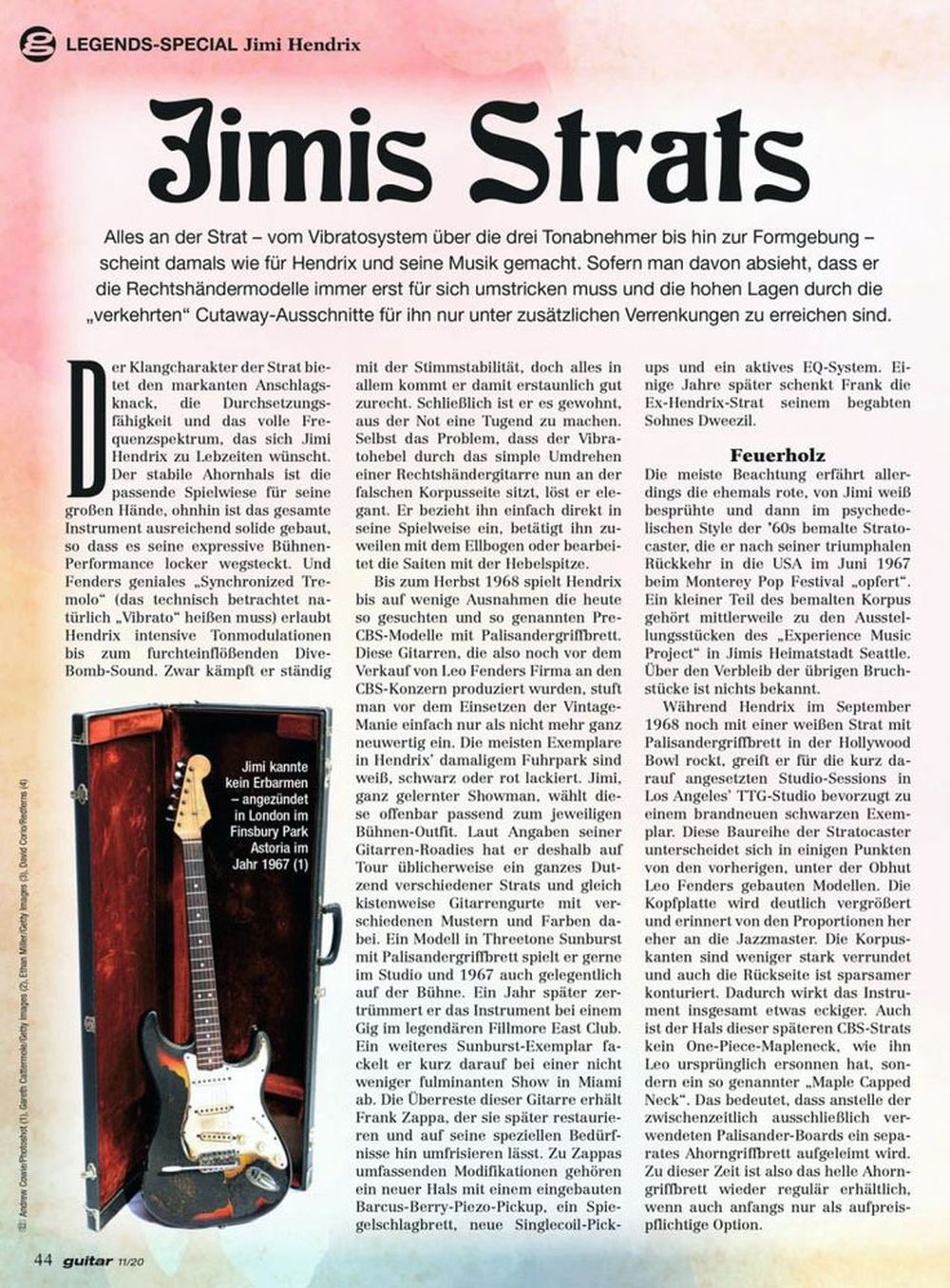 Guitar Revista Alemanha 2020-11 Jimi Hendrix Keith Urban Ace Frehley Solstafir