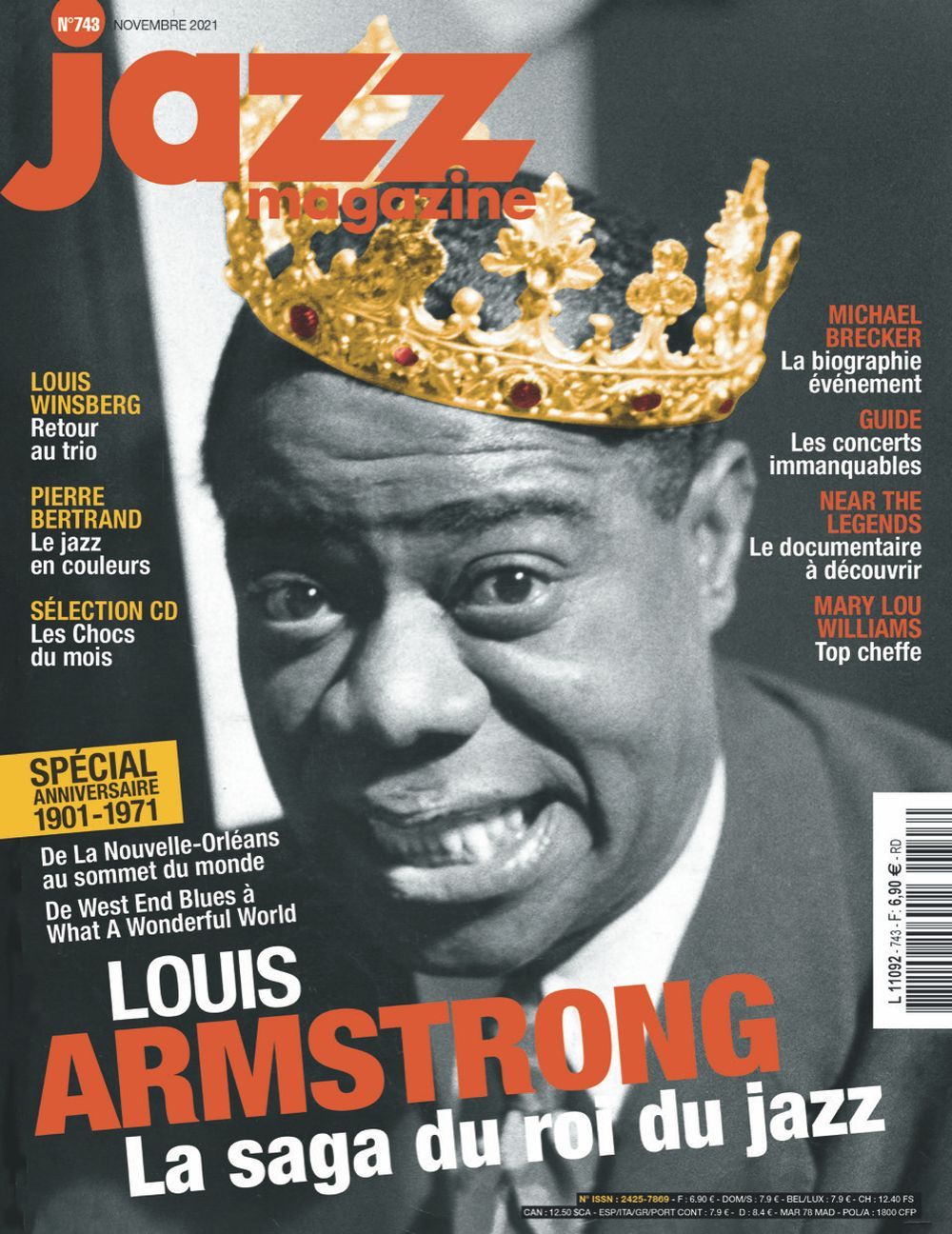 Jazz Magazine France 2021 #743 Louis Armstrong Original Print Issue
