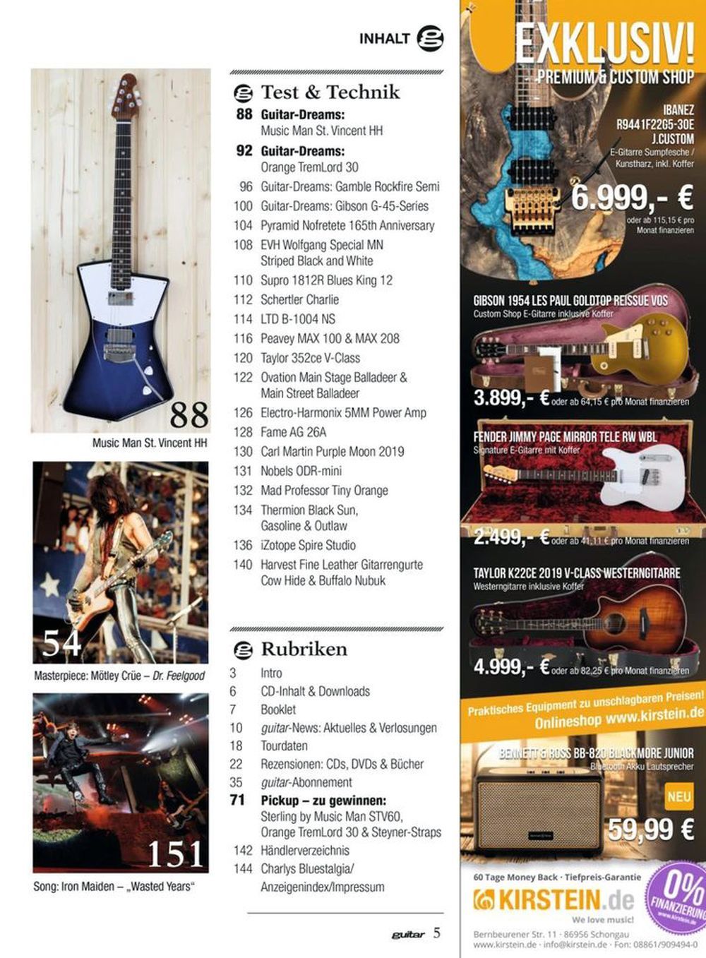 Guitar Lehti Saksa 2020-01 Rage Wishbone Ash Mat Sinner Thomas Stolle