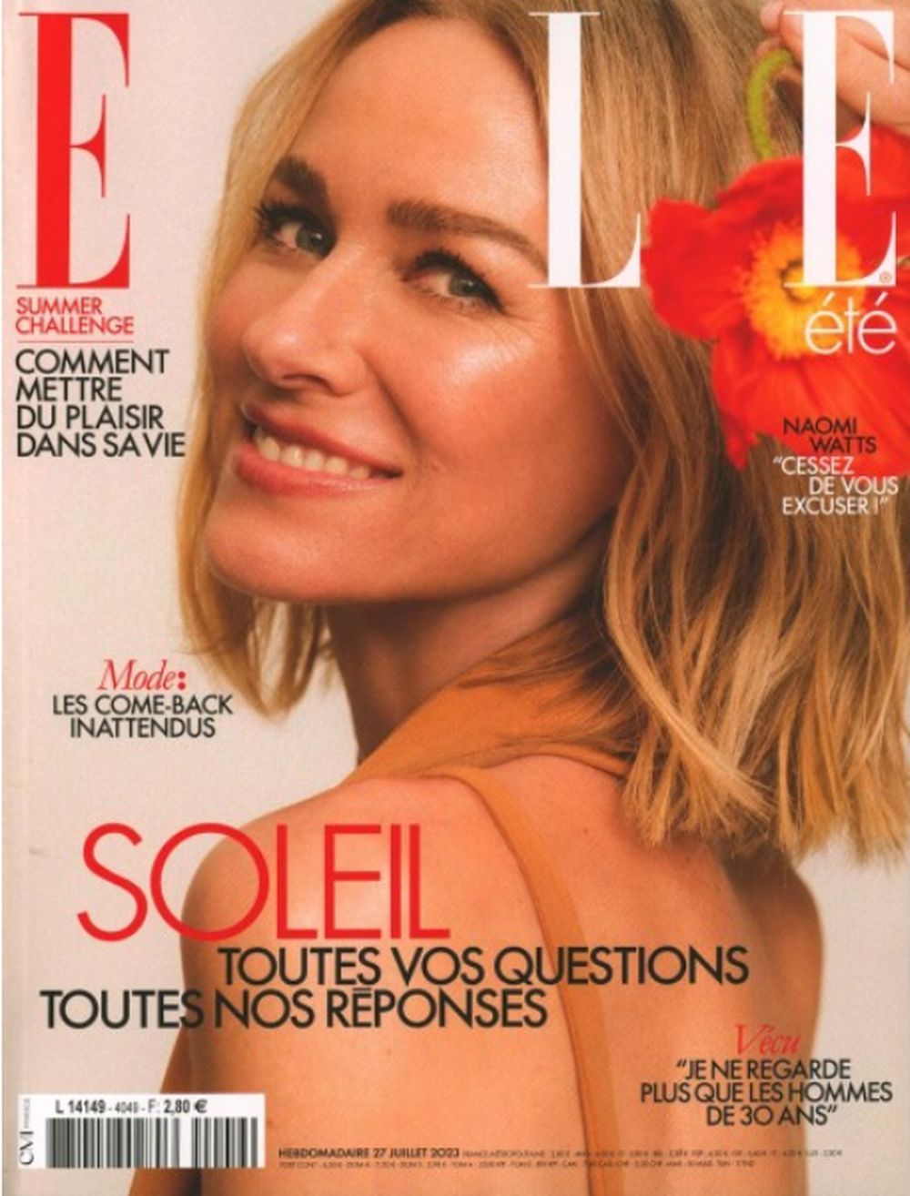 Elle Magasin Frankrike 2023 #4049 Naomi Watts Originalutgåva