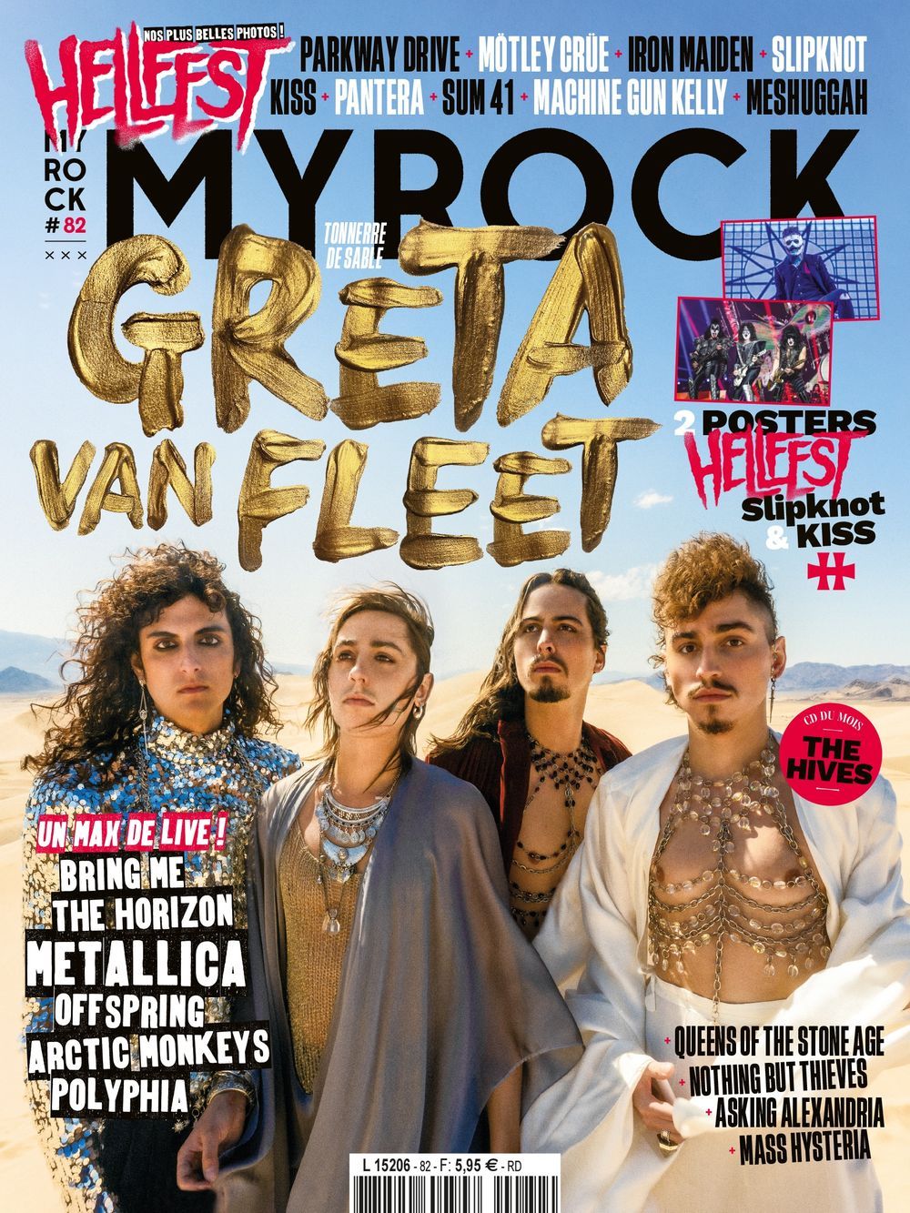 MyRock Magasin Frankrig 2023 #82 Greta Van Fleet Slipknot Kiss Polyphia Pantera Originaludgave