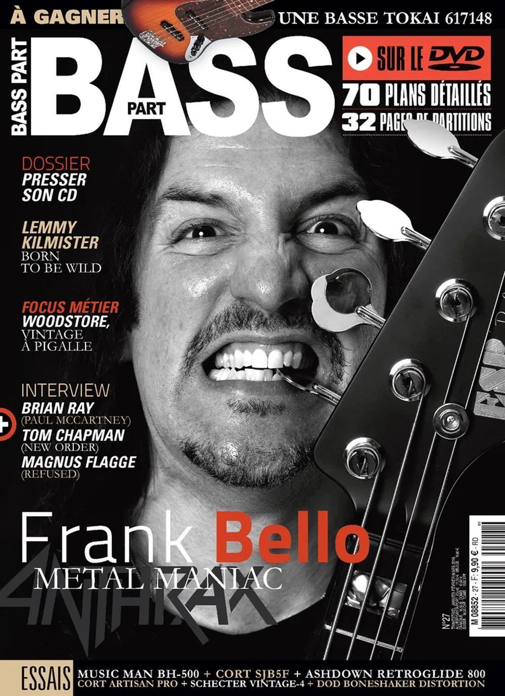 Bass Part Magasin Frankrike 2013 #27 Frank Bello Lemmy Kilmister Brian Ray Tom Chapman Originalutgåva