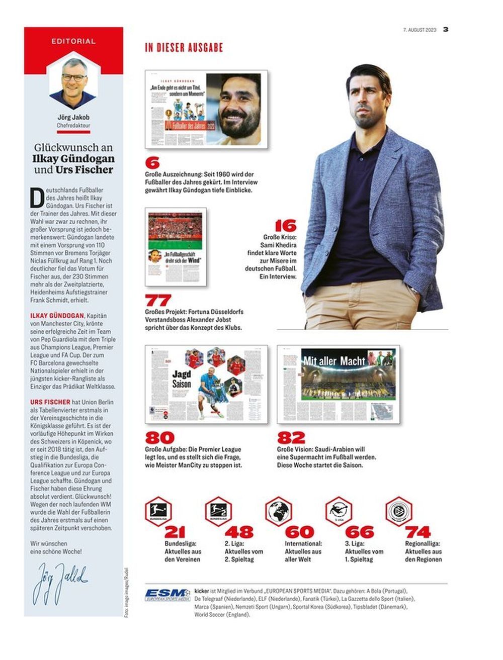 Kicker Magazin Deutschland 2023-064 İlkay Gündogan Fischer Haaland