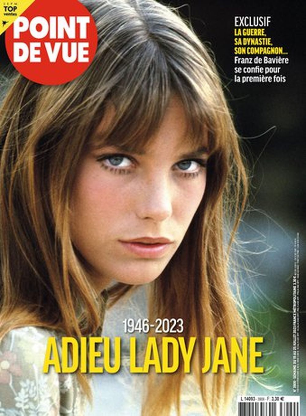 Point De Vue Revista Francia 2023 #3909 Jane Birkin Edición original