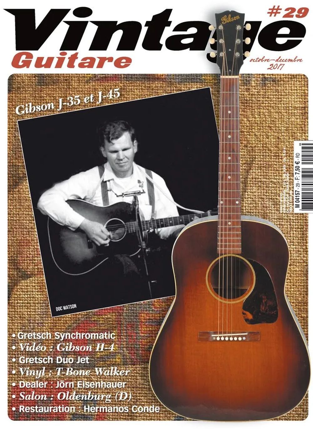 Vintage Guitare Magasin Frankrig 2017 #29 Doc Watson Gretsch Duo Gibson Originaludgave