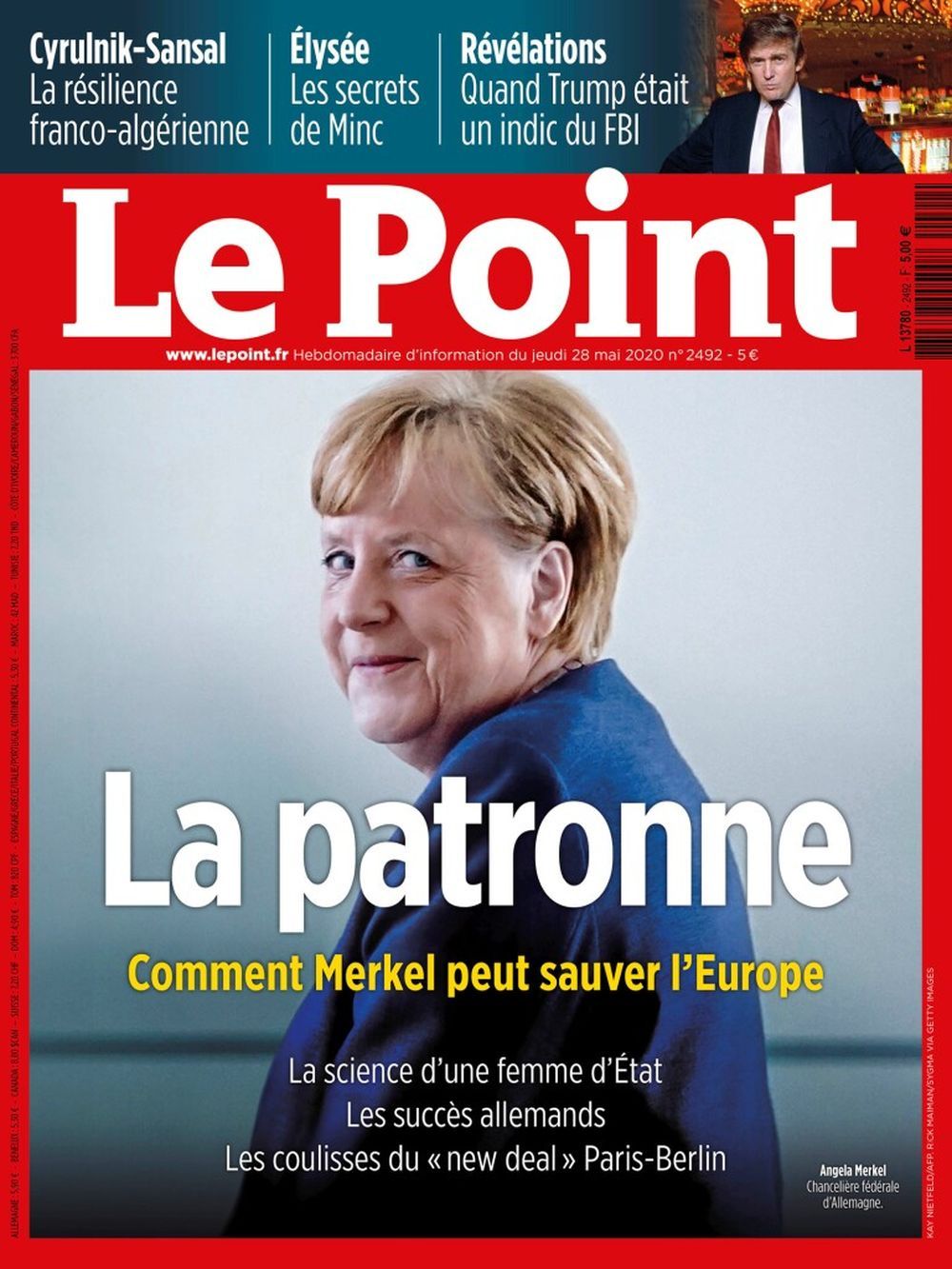 Le Point Magazin Frankreich 2020 #2492 Angela Merkel Donald Trump