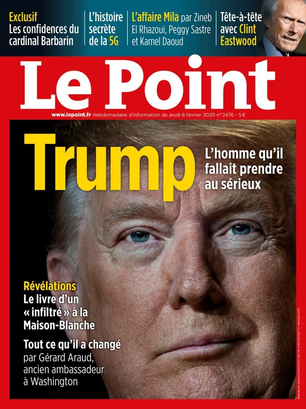Le Point Tijdschrift Frankrijk 2020 #2476 Donald Trump Clint Eastwood Originele uitgave