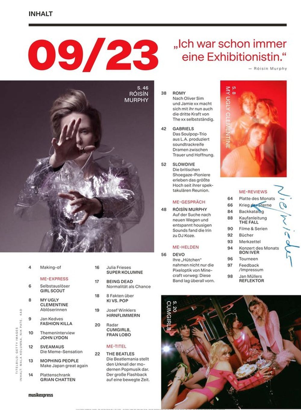 Musikexpress Magazin Deutschland 2023-09 The Beatles Gabriels The Fall Roísín Murphy