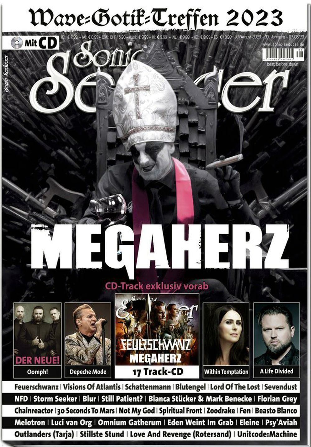 Sonic Seducer Magazin Deutschland 2023-07+08 Megaherz Depeche Mode Feuerschwanz