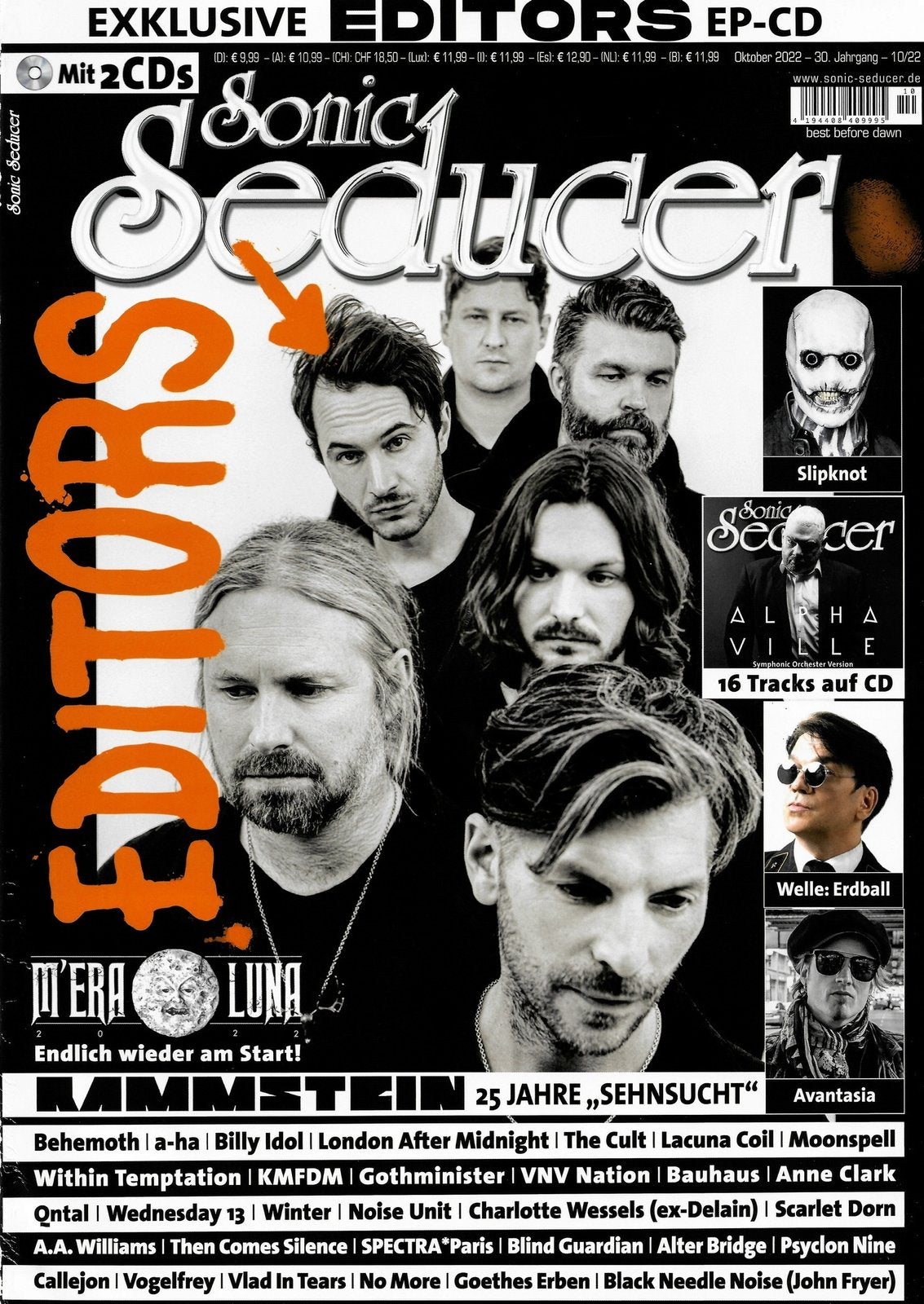 Sonic Seducer Magazine Allemagne 2022-10 Editors Slipknot Behemoth Alphaville