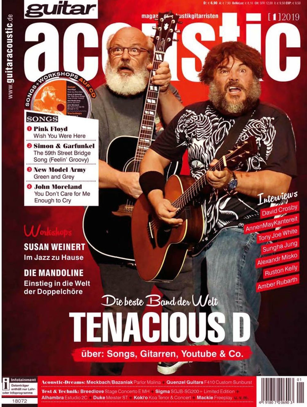 Guitar Acoustic Magazin Deutschland 2019-01 Tenacious D David Crosby Amber Rubarth