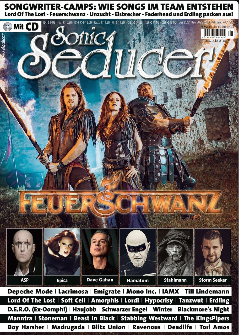 Sonic Seducer Magazin Deutschland 2021-12+01 Feuerschwanz Lacrimosa Depeche Mode Gahan