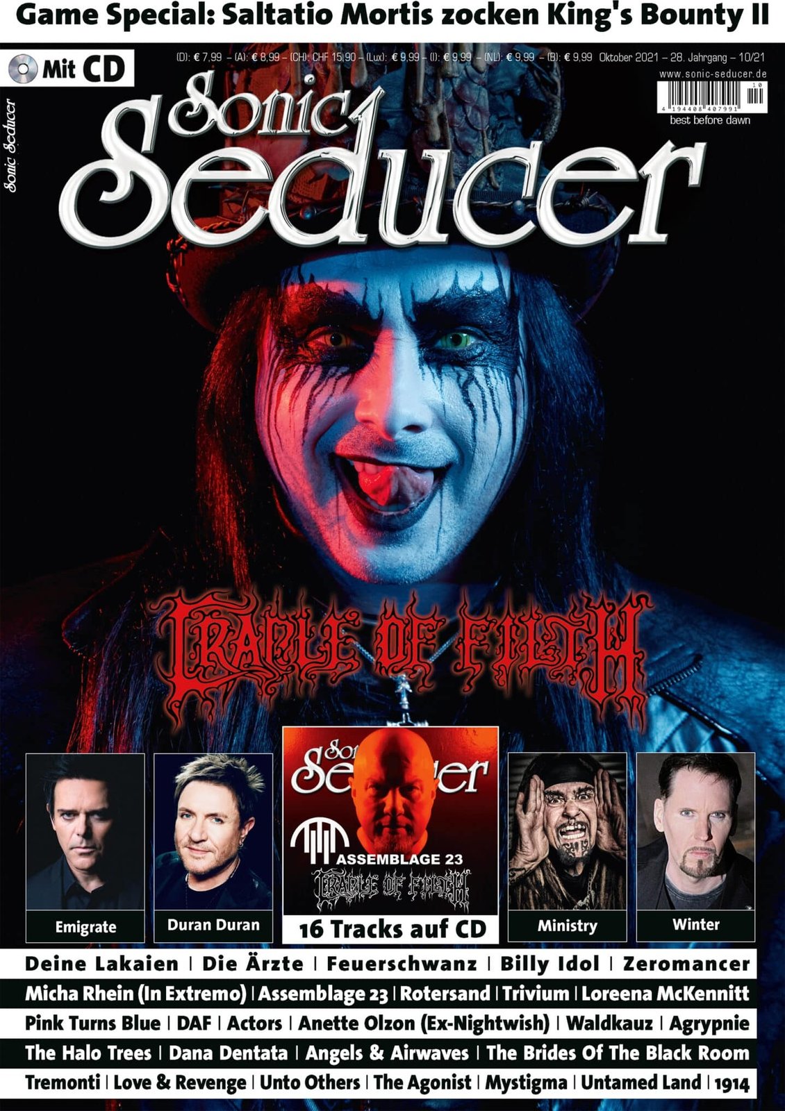 Sonic Seducer Magasin Tyskland 2021-10 Cradle Of Filth Emigrate Originaludgave