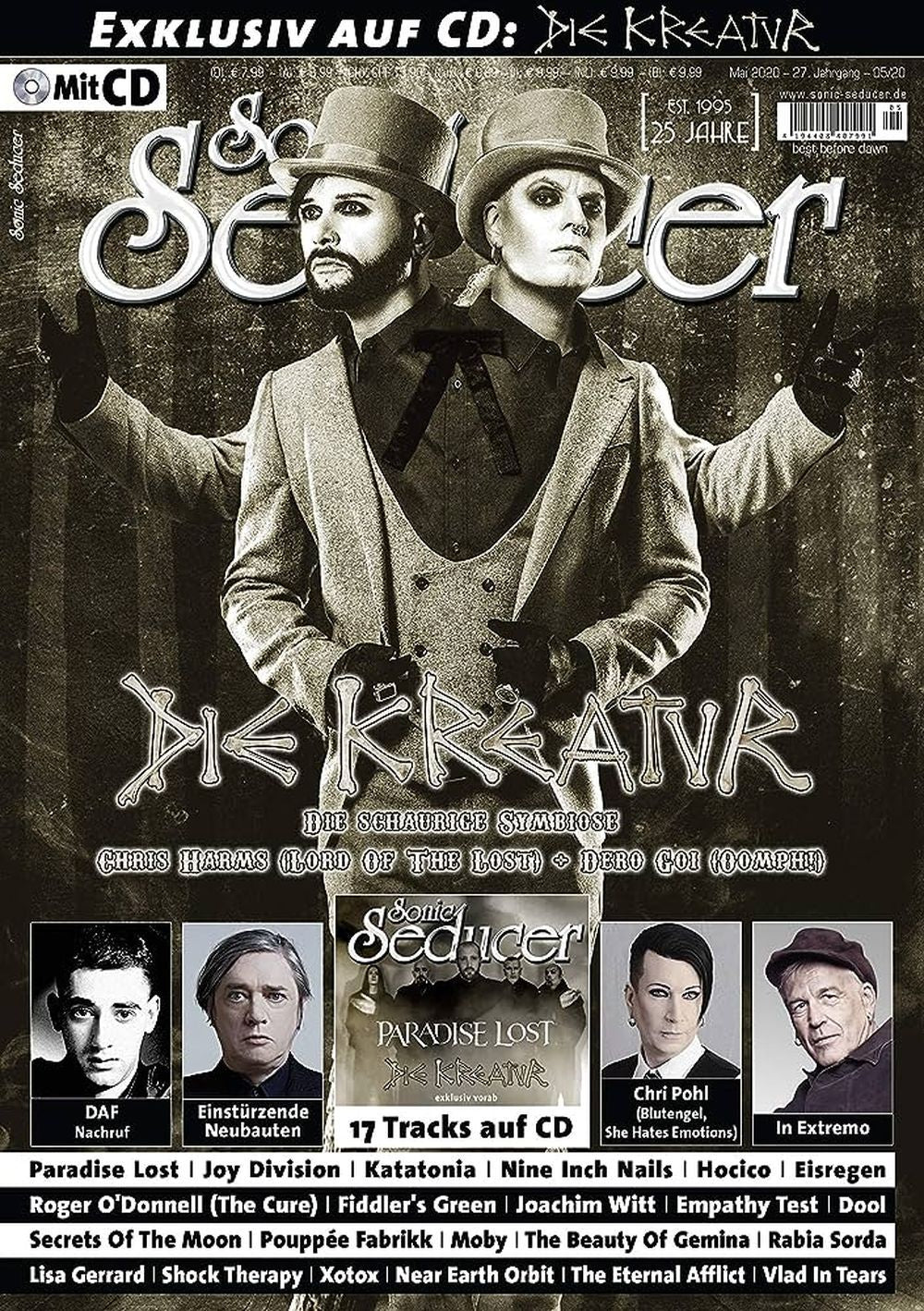 Sonic Seducer Magazin Deutschland 2020-05 Die Kreatur DAF Joy Division Chris Harms Dero Goi