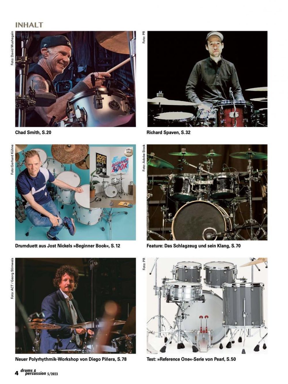 Drums & Percussions Magasin Tyskland 2023-09+10 Chad Smith Alexej Gerassimez Originaludgave