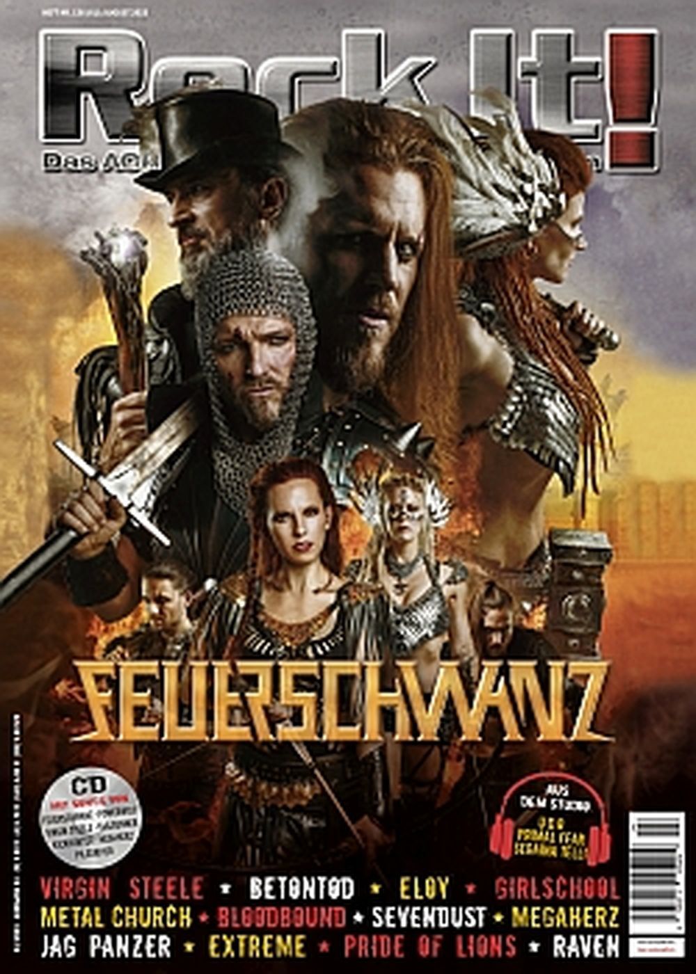 Rock It Magazin Deutschland 2023 #136 Feuerschwanz Virgin Steele Betontod Girlschool