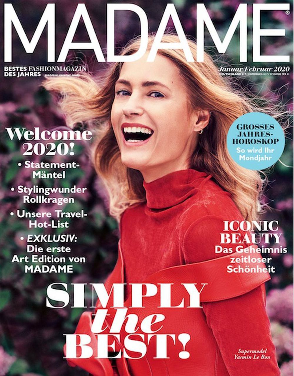 Madame Lehti Saksa 2020-01+02 Yasmin Le Bon Alkuperäinen painos