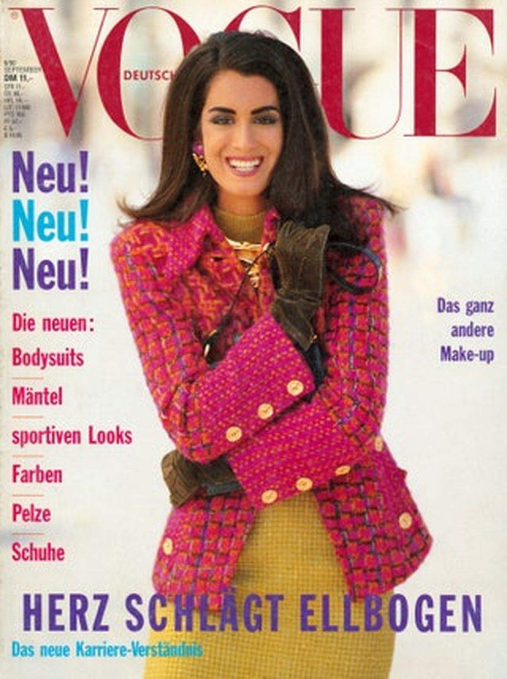 Vogue Tijdschrift Duitsland 1990-09 Yasmeen Ghauri Originele uitgave