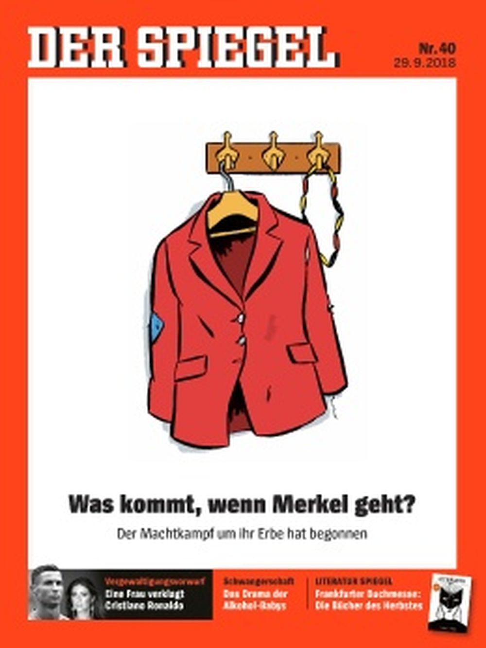Der Spiegel Magasin Tyskland 2018-40 Angela Merkel Originaludgave