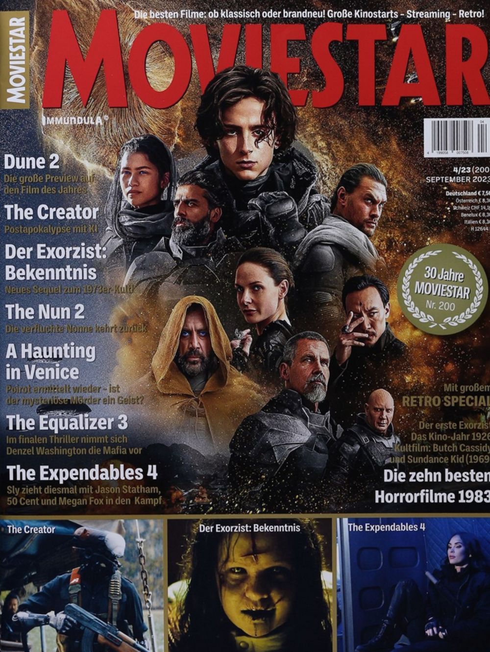 Moviestar Magasin Tyskland 2023 #200 Dune 2 The Creator The Nun Expandables