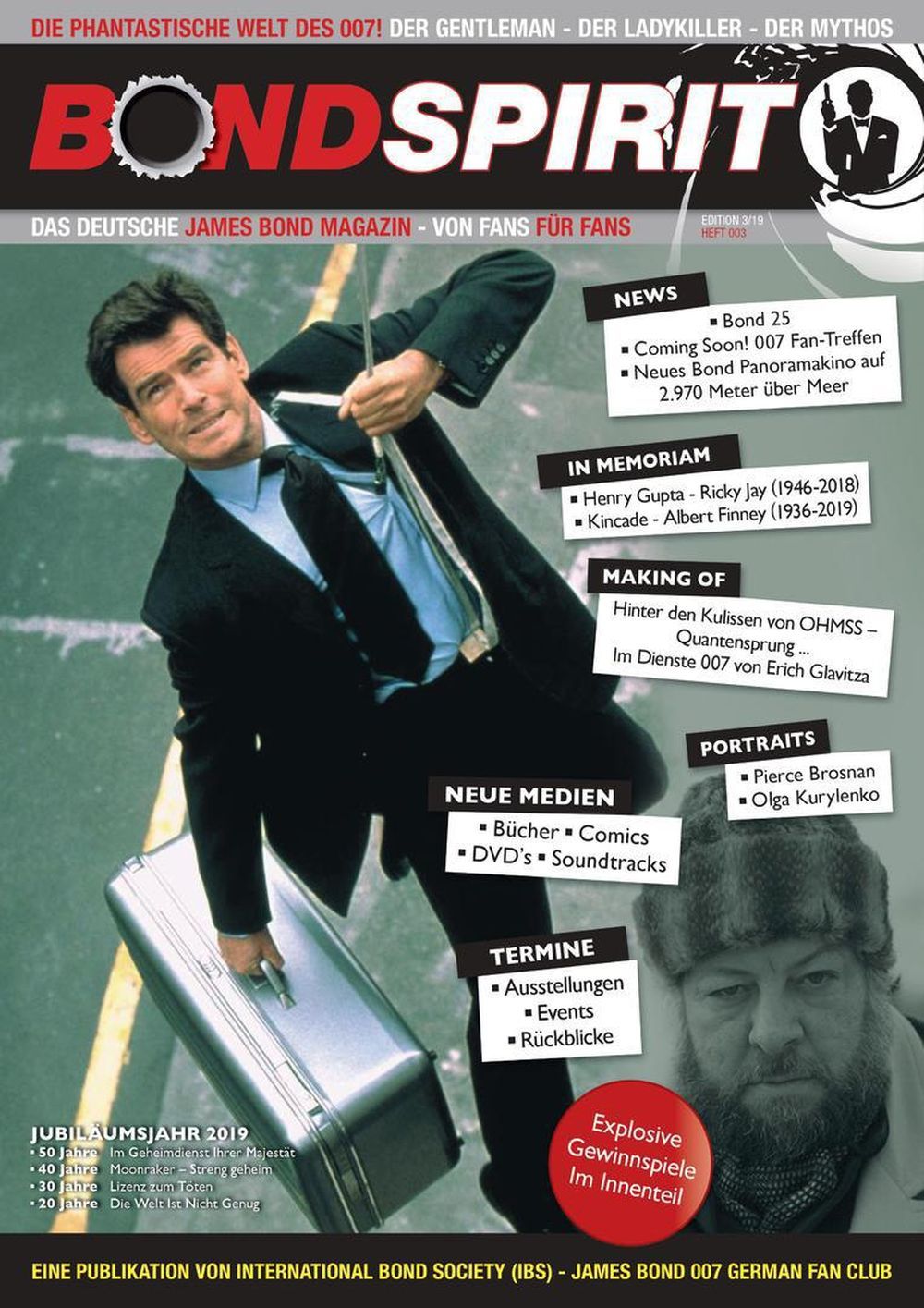 Bond Spirit Magasin Tyskland 2019 #3 Pierce Brosnan James Bond Originaludgave